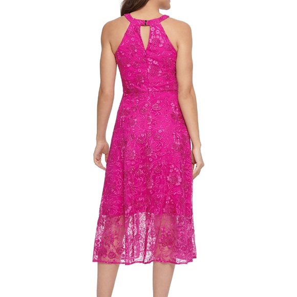 Kensie pink embroidered mesh dress size 2 NWT $128 - Picture 2 of 3